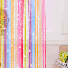 TRIXES String Dew Drop String Curtain -Glitter Thread Multicoloured - Door or Window Panel 90 x 200cm