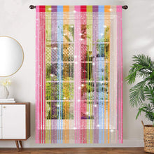 TRIXES String Dew Drop String Curtain -Glitter Thread Multicoloured - Door or Window Panel 90 x 200cm