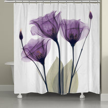 Tulips Lavender Hope Printed Bathroom Flower Decor Waterproof Shower Curtain Non Slip 3-Piece Rug Set