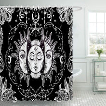 Ulticool Shower Curtain - Sun Moon Zodiac Sign Tarot Nature Bohemian - 180 x 200 cm - Anti-Mould - Washable - Waterproof - with...