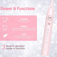 Ultrasonic electric toothbrush 2-piece set for adults with 8 brush heads, 3*3 adjustable modes, 2-minute smart timer, 1 charge can be used for 90 days