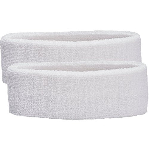 Unique Sports Hi Performance Headbands (Pack of 2), White