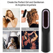 USB Wireless Mini Hair Comb Men's Quick Beard Brush Straightener Comb