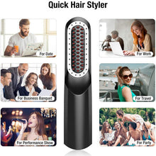 USB Wireless Mini Hair Comb Men's Quick Beard Brush Straightener Comb