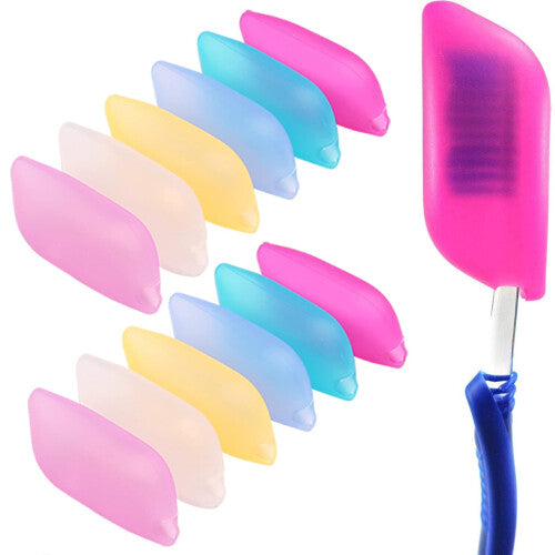 V-TOP Silicone Toothbrush Case Covers  12 Pack Toothbrush Head Covers for Travel  Tooth Brush Covering for for Home and Outdoor