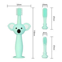 Vicloon Baby and Toddler Toothbrush, 3 PCS Food Grade Silicone Soft Infant Toddlers Toothbrush with Replacement Heads Cute Koala Design, Baby Ora