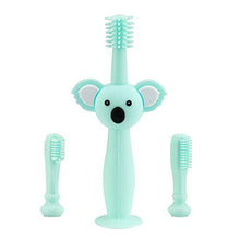 Vicloon Baby and Toddler Toothbrush, 3 PCS Food Grade Silicone Soft Infant Toddlers Toothbrush with Replacement Heads Cute Koala Design, Baby Ora