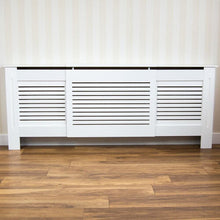 Vida Designs Milton Radiator Cover Adjustable Modern Slatted Grill Slats White Painted MDF Cabinet