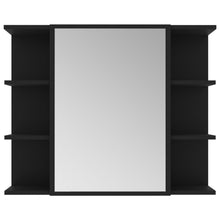 vidaXL Bathroom Mirror Cabinet Black Engineered Wood Storage Vanity Organiser