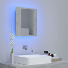 vidaXL LED Bathroom Mirror Cabinet Concrete Grey 40x12x45 cm Acrylic Mirror