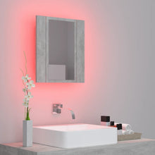 vidaXL LED Bathroom Mirror Cabinet Concrete Grey 40x12x45 cm Acrylic Mirror