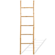 vidaXL Towel Ladder with 5 Rungs Bamboo 150cm Home Bathroom Hanger Rail Rack