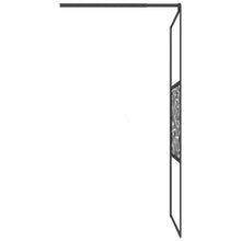 vidaXL Walk-in Shower Wall 100x195cm ESG Glass with Stone Design Black Cubicle