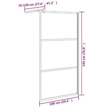 vidaXL Walk-in Shower Wall 100x195cm ESG Glass with Stone Design Black Cubicle