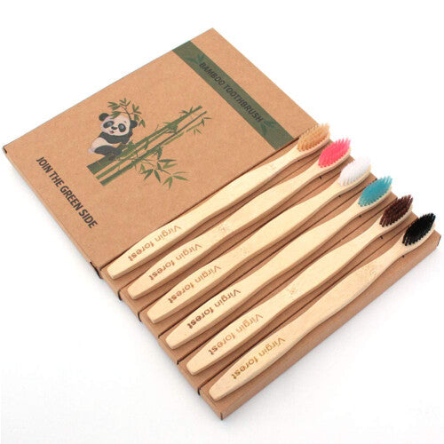 Virgin Forest Bamboo Toothbrushes  Eco-Friendly Soft Bristles Toothbru