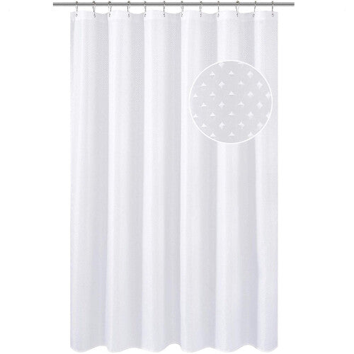 (W180 x L180) White Diamond Polyester Shower Curtain - All Sizes