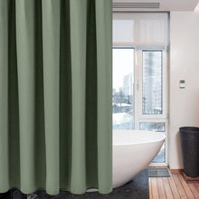 Waffle Shower Curtain with Metal Ring Bathroom Curtain 182x182cm Waterproof Mildew Resistant Green