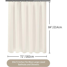 Waffle Shower Curtain with Metal Ring Bathroom Curtain 182x214cm Waterproof Mildew Resistant Beige