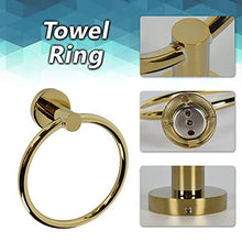 Wall Mounted Toilet Roll Holder and Towel Holder Toilet Paper Holder and Towel Ring Set - 2 Pcs Stainless Steel Bath Hardware Accessory for Bathroom