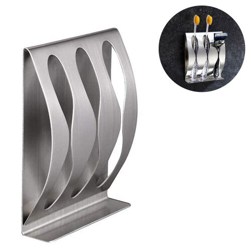 Wall Mounted Toothbrush Holder, Stainless Steel Razor Holder, Self Adhesive Shower Toothbrush Holder