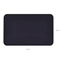 Waterproof Anti-Slip Silicone Placemat Pet Food and Water Bowl Mat, Easy to Clean, Solid, 47 x 29 cm, Black, Pack of 1