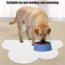 Waterproof Cute Cloud Shape Raised edge Pet Feeding Dish Bowl Mat Dog Puppy Silicone Food Water Placemat Cushion(white)