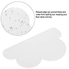 Waterproof Cute Cloud Shape Raised edge Pet Feeding Dish Bowl Mat Dog Puppy Silicone Food Water Placemat Cushion(white)