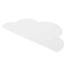 Waterproof Cute Cloud Shape Raised edge Pet Feeding Dish Bowl Mat Dog Puppy Silicone Food Water Placemat Cushion(white)