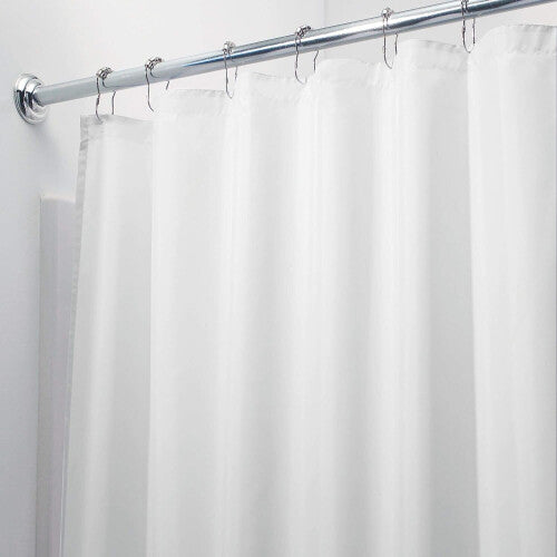 waterproof fabric shower curtain, 183.0 cm x 183.0 cm polyester shower curtain, washable textile curtain with reinforced hem, white