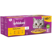 Whiskas 1+ Adult Poultry Selection in Jelly 40 Pouches, Adult Wet Cat Food, Megapack (40 x 85 g)