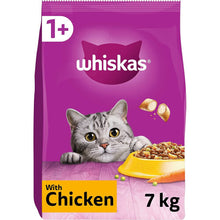 Whiskas 1+ Chicken 7kg Bag, Adult Cat Dry Food - Pack May Vary