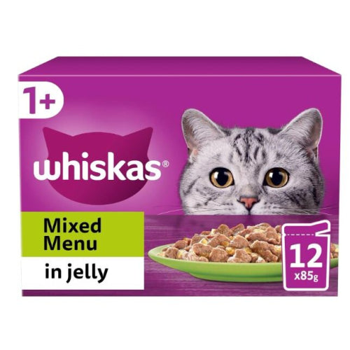 Whiskas 1bMixed Selection in Jelly 48 x 85 g Pouches, Adult Cat Food