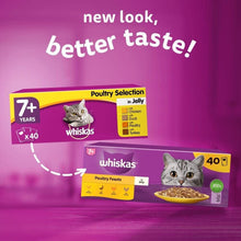 Whiskas 7+ Senior Cat Food Poultry Selection in Jelly, 40 x 85 g