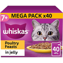 Whiskas 7+ Senior Cat Food Poultry Selection in Jelly, 40 x 85 g