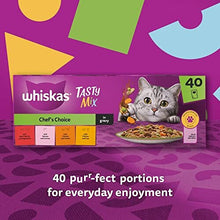 Whiskas Tasty Mix 1+Chefs Choice in Gravy 40x85g Pouches, Adult Cat Food