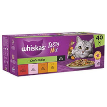 Whiskas Tasty Mix 1+Chefs Choice in Gravy 40x85g Pouches, Adult Cat Food