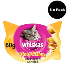 WHISKAS Temptations Cat Treats With Chicken & Cheese 8x60g