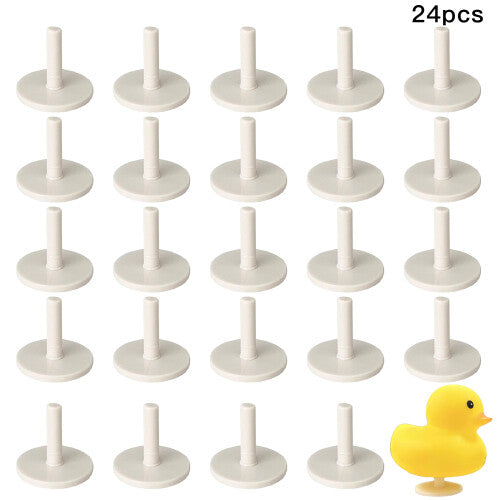 (white, 24pcs) Plastic Duck Display Bracket Holder, Black, 10 Pack