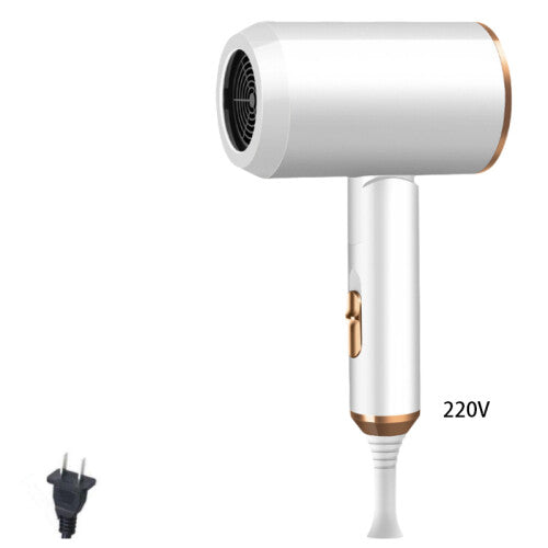 (White) 2color Hair Dryer Is Foldable Portable Compact Has A Large Air Volume 220v