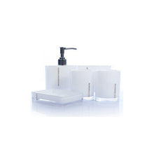 (White) 5Pcs Bathroom Accessories Set Cup Toothbrush Holder Soap Dish Dispenser Bottle Washroom Accessories