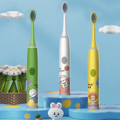 (White 8PCS) Children's Electric Toothbrush Cartoon Space Series