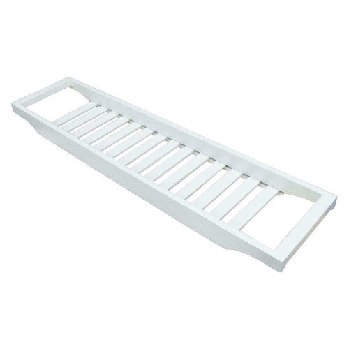 (White) BAMBOO BATHROOM STORAGE GRATED CADDY SHELF RACK BRIDGE BATH TUB TRAY RELAX IPAD