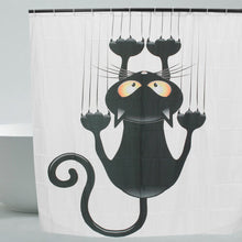 White Black Cat Waterproof Bathroom Shower Curtain 180 x 180CM Bathroom Floor Room