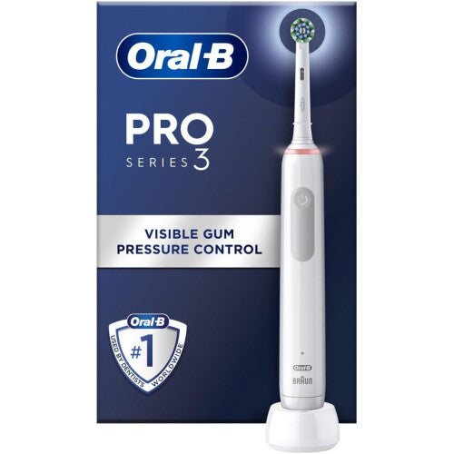 (White, Cross Action) Electric Toothbrush For Adults, 1 Cross Action Toothbrush Head, 3 Modes, Oral B Electric Toothbrush With Pressure Sensor, 2 Pin UK Plug, 3000, White