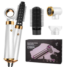 White - EU - 5 in 1 Multifunctional Electric Hair Dryer, Hot Air Brush with Comb, Straight and Curl