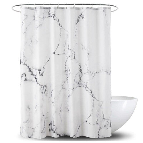 White Marble Shower Curtain