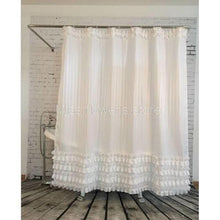 White Ruffled Princess Dress Design Shower Curtain Bathroom Waterproof