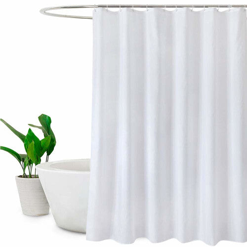 White Shower Curtains,Mould Proof and Mildew Resistant Extra Long Shower Curtain Liner 180 x 200cm Drop(72 x 78 Inch),100% Polyester