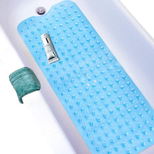 Wimaha Extra Long Bath Mats, Shower Mats Mildew Resistant Non-slip Pebbled Bathtub Mats with Suction Cup for Bathroom, Machine Washable, 100 x...