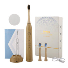 (Wireless Charging) Bamboo Electric Toothbrush Eco-friendly Intelligent Charcoal Toothbrush Nylon Bristles